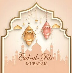 Fototapeta premium id Mubarak Icon Trendy Vector. Eid Mubarak Logo and Background Trendy Design Vector.