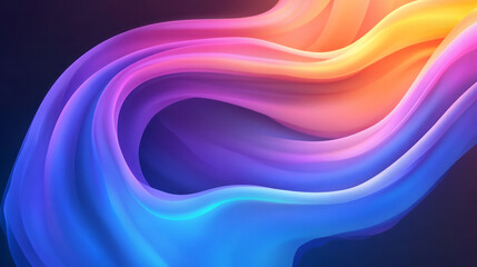 Obraz premium An elegant digital composition featuring vibrant neon rings in shades of pink, purple, and blue,