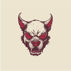Cool Bulldog with Sunglasses – Stylish Dog Head Illustration in Vintage Tattoo Style