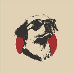 Cool Stylish Dog Wearing Trendy Red Sunglasses