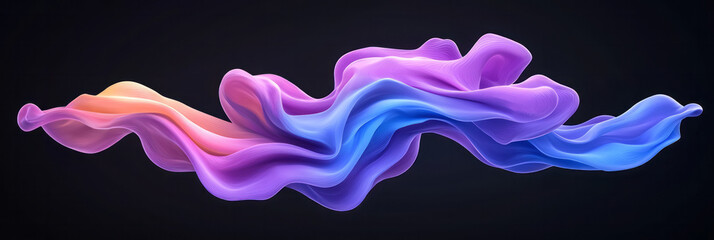 A sleek digital artwork featuring luminous purple lines smoothly flowing in dynamic, wave-like