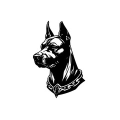 Stylish black dog and white hand-drawn illustration