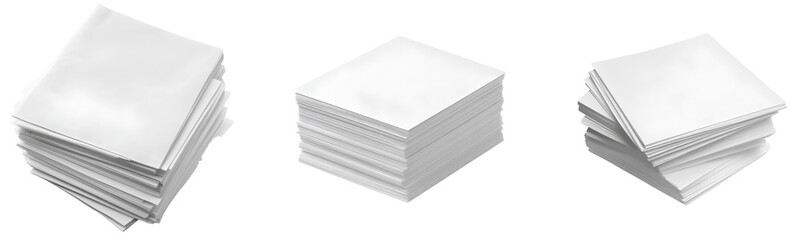 White paper stack, PNG transparent background