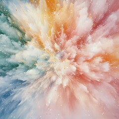 Fototapeta premium Explosive Harmony: A captivating visual symphony of color, where vibrant hues blend and burst in an artistic display, creating a sense of dynamic energy and captivating beauty.