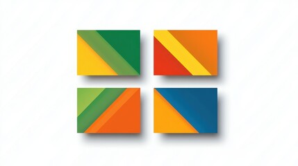 Obraz premium A geometric and modern abstract design with vibrant color blocks, representing simplicity and artistic minimalism.