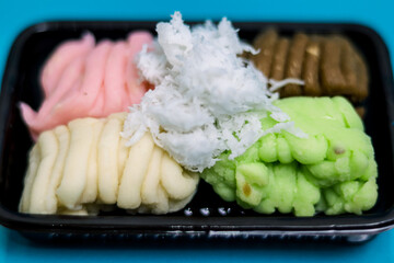 Colorful Getuk Lindri traditional Indonesian snack, delightful and flavourful 