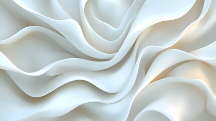 Soft White Waves of Fabric Creating Elegant Abstract Background
