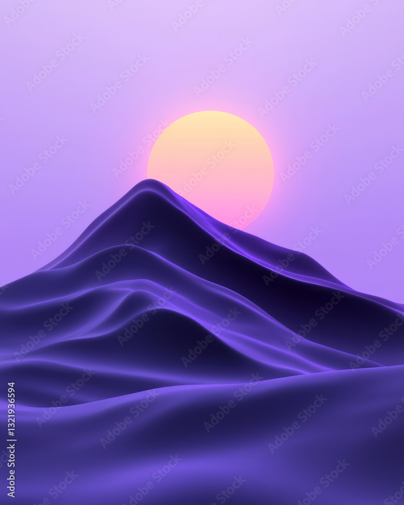Aufkleber a minimalist yet captivating digital scene featuring fluid navy-blue wave patterns elegantly