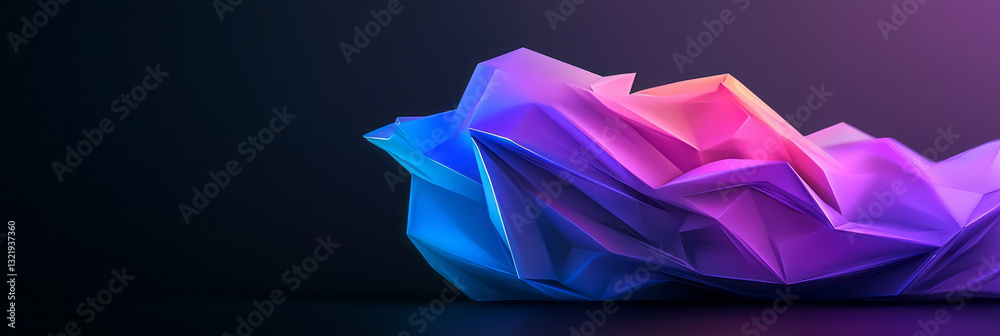 Aufkleber a contemporary abstract digital artwork featuring dynamic polygonal shapes with smooth reflective
