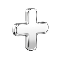 Fototapeta premium Shiny chrome plus sign adding new things positive vibes
