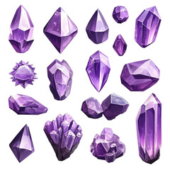 Sparkling Amethyst Gems A Collection of Purple Crystals