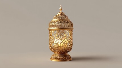 Ornate gold lantern with warm light