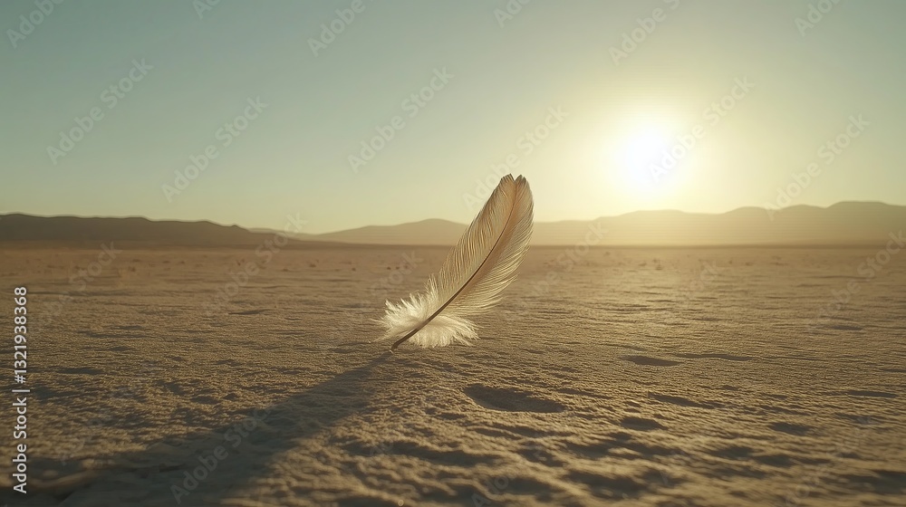 Poster A single feather floating in a vast, empty space
