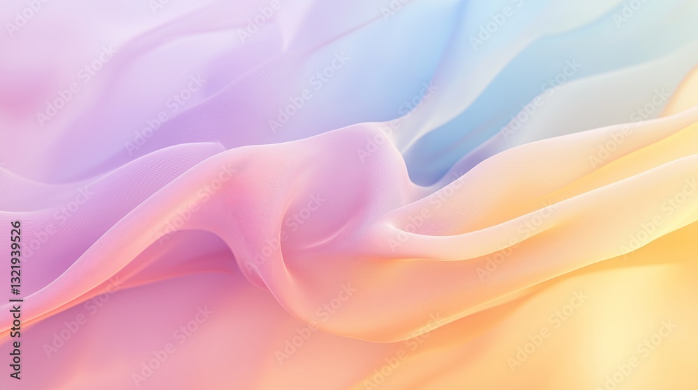 Poster A smooth, flowing gradient of pastel colors, creating a calming effect 