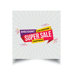 Super sale promo banner discount