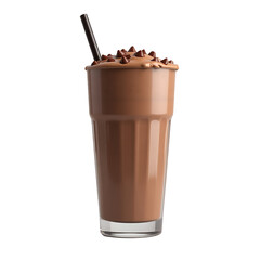 A cup of coffee, a cup of hot chocolate, and a cup of coffee with chocolate, with cream and milk, in disposable cups, isolated on a white background