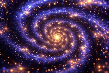 Obraz premium Bright Spiral Galaxy with Glimmering Stars and Cosmic Energy