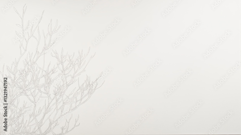 Poster a white canvas with a single, delicate line drawing