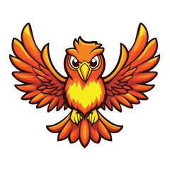 Fototapeta premium Phoenix, simple vector logo, white background, black outline, high contrast, 2D flat design, vector illustration, high resolution