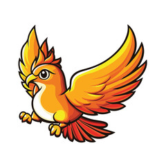 Obraz premium Phoenix, simple vector logo, white background, black outline, high contrast, 2D flat design, vector illustration, high resolution