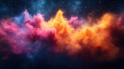 Naklejka premium Cosmic Color Explosion: A Vibrant Symphony of Hues