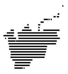 Fototapeta premium Symbol Map of the City Brandenburg an der Havel (Germany) showing the city with just a few black horizontal lines