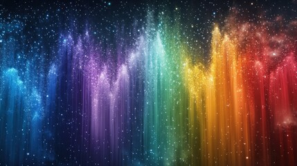 Abstract rainbow cosmic waterfall effect
