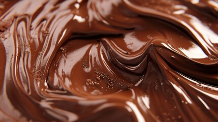 Luxurious Melted Chocolate Texture with Rich Swirls - High-Quality Dessert Image