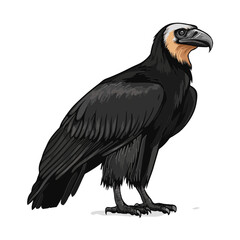 Obraz premium Detailed Illustration of a Cinereous Vulture Standing Profile