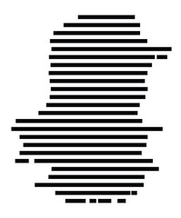 Symbol Map of the City Fulda (Germany) showing the city with just a few black horizontal lines