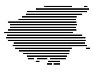 Symbol Map of the City Fuerstenfeldbruck (Germany) showing the city with just a few black horizontal lines