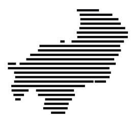 Symbol Map of the City Herford (Germany) showing the city with just a few black horizontal lines