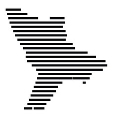 Symbol Map of the City Ibbenbueren (Germany) showing the city with just a few black horizontal lines