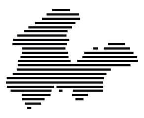 Symbol Map of the City Idstein (Germany) showing the city with just a few black horizontal lines
