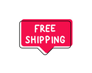 Free Shipping. Badge, icon, logo vector design illustration on white background