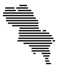 Fototapeta premium Symbol Map of the City Kelkheim (Taunus) (Germany) showing the city with just a few black horizontal lines