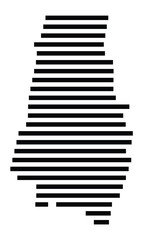 Symbol Map of the City Koenigsbrunn (Germany) showing the city with just a few black horizontal lines