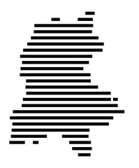 Symbol Map of the City Kreuztal (Germany) showing the city with just a few black horizontal lines