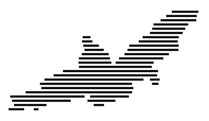 Fototapeta premium Symbol Map of the City Landshut (Germany) showing the city with just a few black horizontal lines
