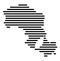 Symbol Map of the City Lauf a.d.Pegnitz (Germany) showing the city with just a few black horizontal lines