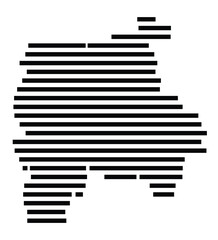 Symbol Map of the City Leipzig (Germany) showing the city with just a few black horizontal lines