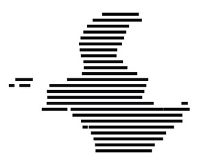 Symbol Map of the City Limburg a.d.Lahn (Germany) showing the city with just a few black horizontal lines
