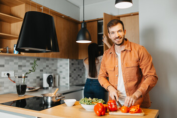 Cook doing healthy meals recipes