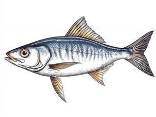 Swimming fish illustration marine environment digital artwork vibrant colors side view nature concept