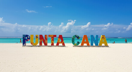 Punta Cana Paradise: Explore the Beaches, Beauty & Turquoise Waters of Dominican Republic | Travel Destination, Vacation, Sunny Day, Colorful Letters