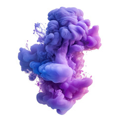 Purple and blue ink swirling in water a vibrant explosion of color
