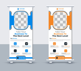 Modern company roll up banner design template, Vector illustrator