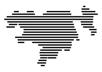 Symbol Map of the City Nordhausen (Germany) showing the city with just a few black horizontal lines