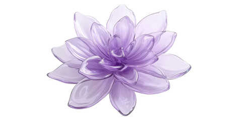 Fototapeta premium Delicate Floral Beauty: A captivating depiction of a serene purple water lily unfolds, revealing its exquisite petal arrangement