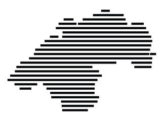 Fototapeta premium Symbol Map of the City Olching (Germany) showing the city with just a few black horizontal lines